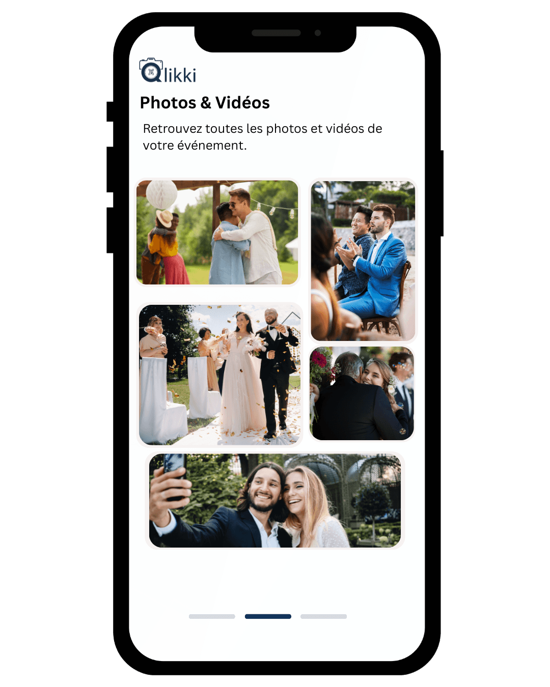 Galerie de souvenirs sur mobile - Vue invité avec photos