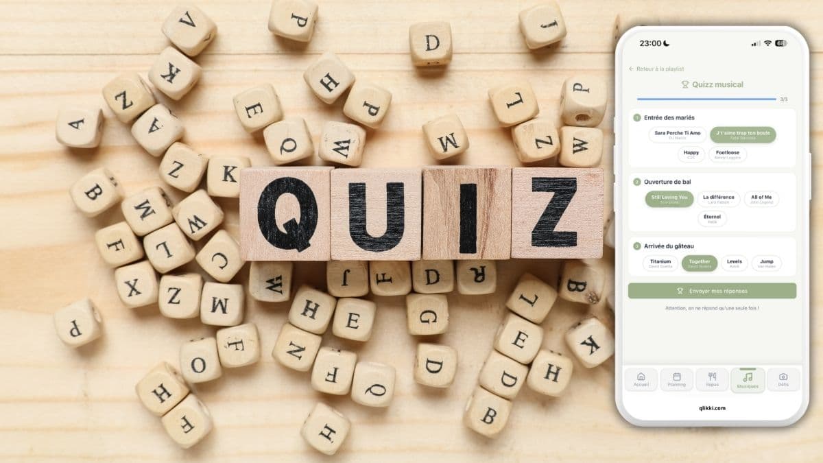 Le Quiz Musical des mariés : une animation de mariage originale - Conseils Qlikki pour organiser votre événement