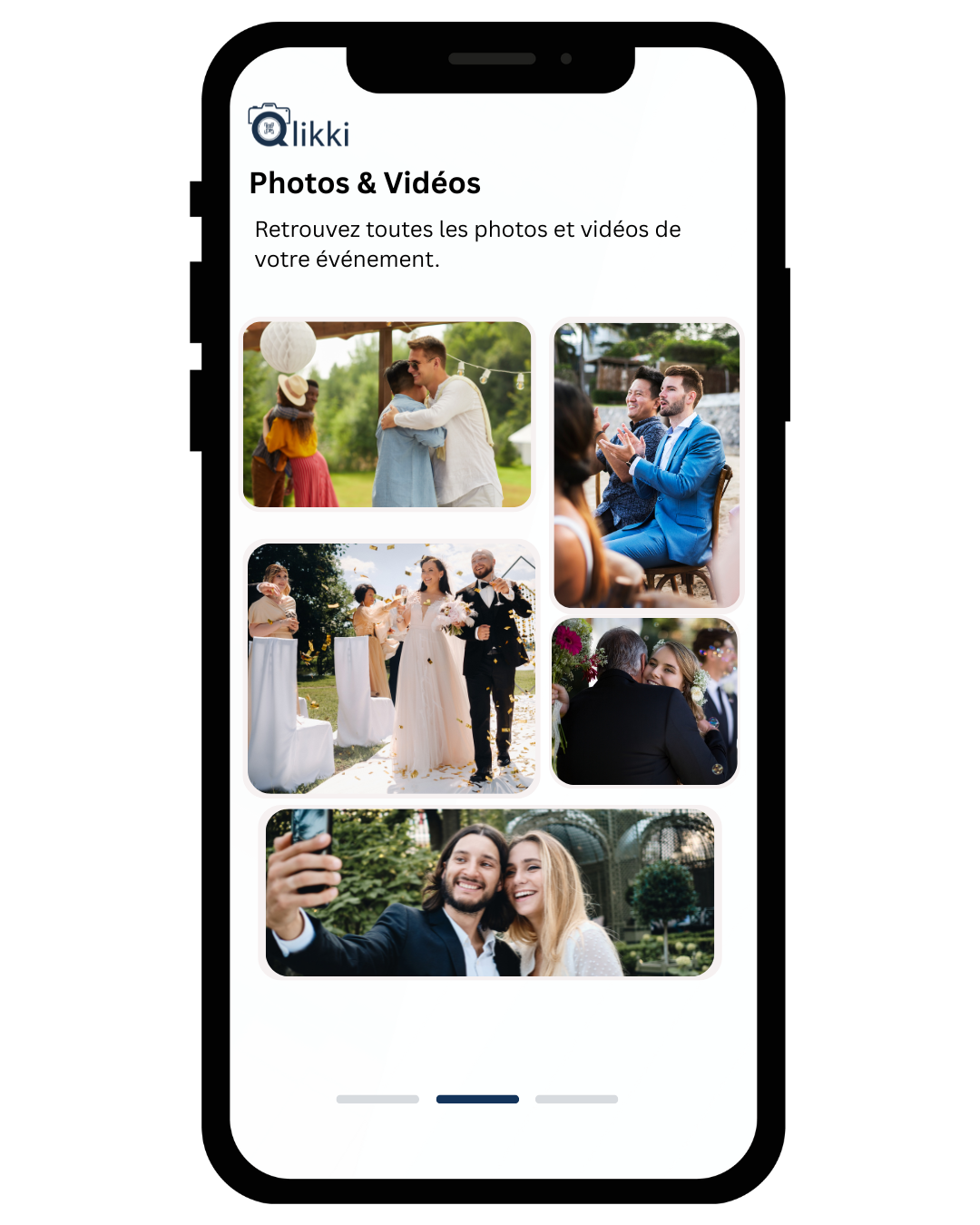 Galerie de souvenirs sur mobile - Vue invité avec photos